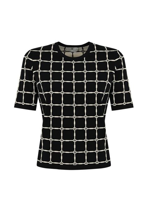 Maglia Elisabetta Franchi donna MK61B51E2 685 nero burro girocollo ELISABETTA FRANCHI | Maglie | MK61B51E2685